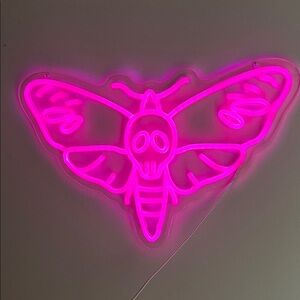 Death’s head hawk moth Halloween room decor neon light sign purple